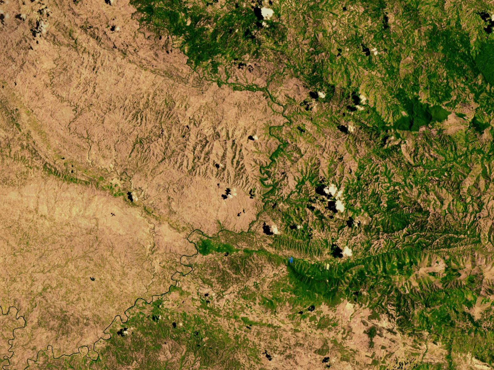 NASA satellite still of the Haiti–Dominican Republic border